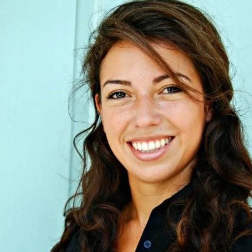 Woman with long hair smiling