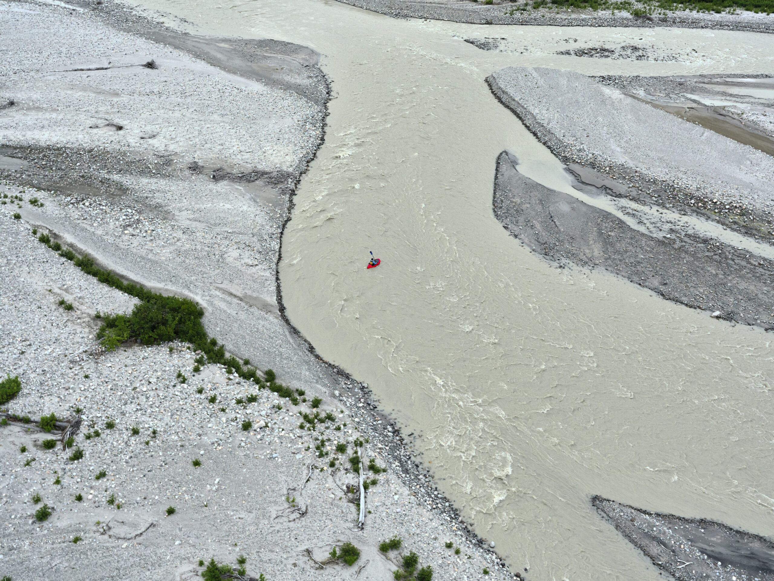 River with small boat in the middle